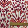 Pink IKAT Floral Fan Damask Flower Fabric Geometric Paisley Cotton Material Curtain Upholstery Home Decor - 55"/140cm Wide - Image 3