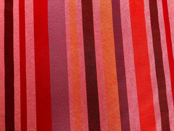RASPBERRY RED BROWN Striped Dress Home Decor Light Upholstery Material Curtains Stripes Cotton Satin Feel Fabric - 110"/280cm Wide - Image 5
