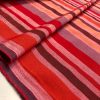 RASPBERRY RED BROWN Striped Dress Home Decor Light Upholstery Material Curtains Stripes Cotton Satin Feel Fabric - 55"/140cm Wide