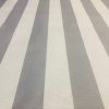 SILVER GREY & White Teflon Waterproof Outdoor Fabric for cushion, gazebo, beach - 140cm wide, sold by metre - Stripe Material Stripes