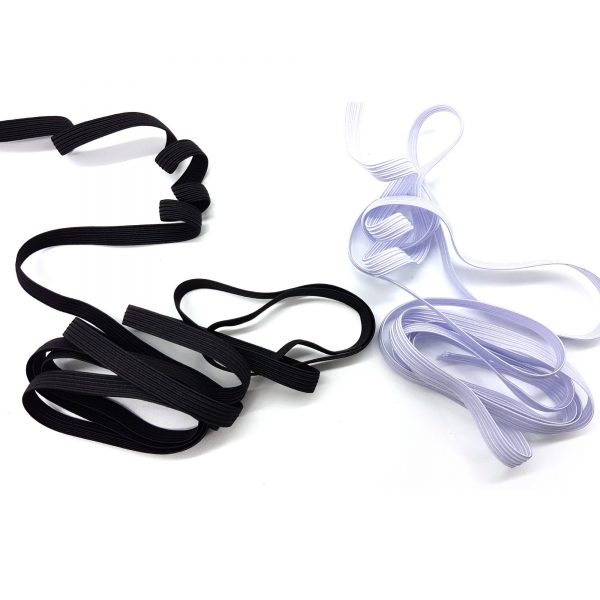 WHITE Flat Elastic 1/4" or 6mm Knitted Braided Strong Stretchy Band Washable Cord For Sewing Masks Dressmaking Cuff DIY - Image 2
