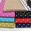 BLACK Polka Dot Fabric White Spots Dots PolyCotton Material Classic Chic Textile Home Decor Dress Curtains - 55''/140cm Wide Canvas - Image 2