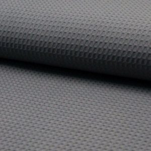 Cotton WAFFLE Pique Honeycomb Fabric Material - bathrobe, gown, towel, cushion -  150cm wide - Mid GREY CHARCOAL
