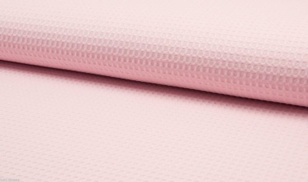 Cotton WAFFLE Pique Honeycomb Fabric Material - bathrobe, gown, towel, cushion -  150cm wide - ROSE PINK