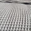 Cotton WAFFLE Pique Honeycomb Fabric Material - bathrobe, gown, towel, cushion -  150cm wide - SILVER GREY