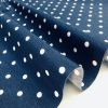 NAVY BLUE Polka Dot Fabric White Spots Dots PolyCotton Material Classic Chic Textile Home Decor Dress Curtains - 55''/140cm Wide Canvas