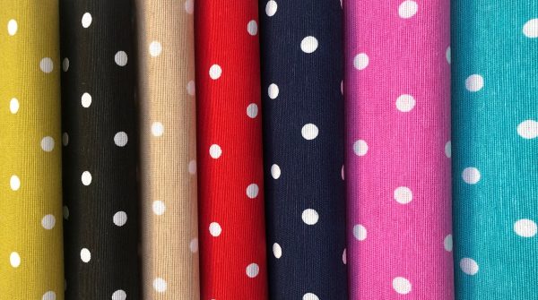 NAVY BLUE Polka Dot Fabric White Spots Dots PolyCotton Material Classic Chic Textile Home Decor Dress Curtains - 55''/140cm Wide Canvas - Image 4