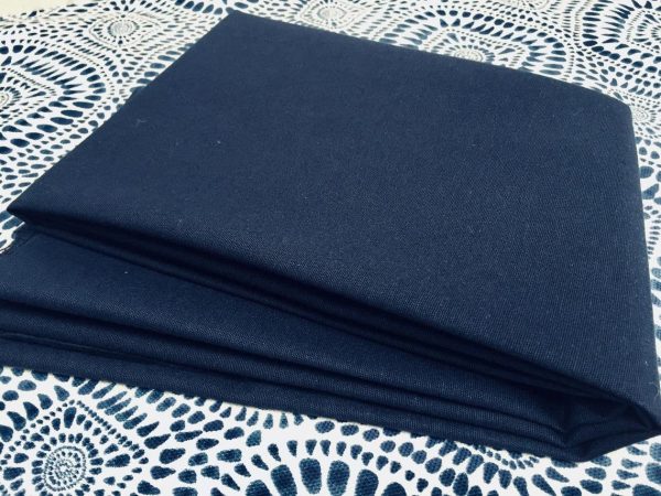 NAVY BLUE Waterproof Outdoor Ottoman Fabric Soft Teflon Material Plain Colours For Cushion Gazebo Beach - 55"/140cm Wide Canvas