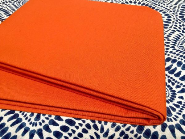ORANGE Waterproof Outdoor Ottoman Fabric Soft Teflon Material Plain Colours For Cushion Gazebo Beach - 55"/140cm Wide Canvas