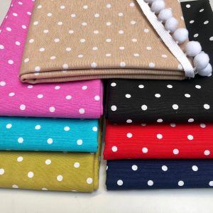 Polka Dot Fabric White Spots Dots PolyCotton Material Shabby Classic Chic Textile Home Decor Dress Curtains - 55''/140cm Wide Canvas