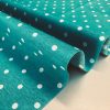 TURQUOISE BLUE Polka Dot Fabric White Spots Dots PolyCotton Material Classic Chic Textile Home Decor Dress Curtains - 55''/140cm Wide Canvas