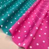 TURQUOISE BLUE Polka Dot Fabric White Spots Dots PolyCotton Material Classic Chic Textile Home Decor Dress Curtains - 55''/140cm Wide Canvas - Image 2