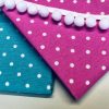 TURQUOISE BLUE Polka Dot Fabric White Spots Dots PolyCotton Material Classic Chic Textile Home Decor Dress Curtains - 55''/140cm Wide Canvas - Image 3