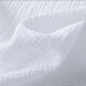 White Double Gauze MUSLIN 100% Cotton Fabric Curtains Fine Cheese Baby Cloth Linen Look Event Wedding Textile - 55" or 140cm Wide