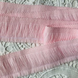 BABY PINK - Brush Fringe Tassels Textile Cut Pillow Trimming, Piping, Cushion Trim, Curtains, Home Decor - 40mm Wide - Any LENGTH