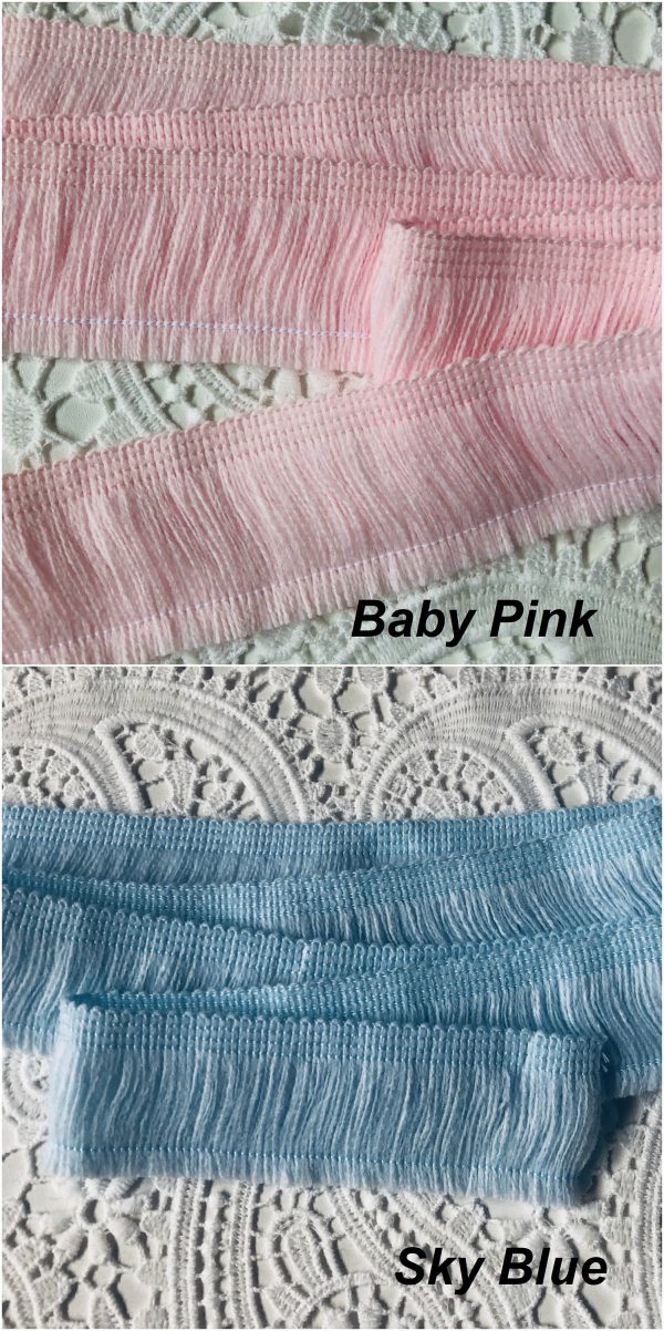 BABY PINK - Brush Fringe Tassels Textile Cut Pillow Trimming, Piping, Cushion Trim, Curtains, Home Decor - 40mm Wide - Any LENGTH - Image 2