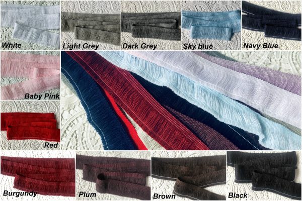 Brush Fringe Tassels Textile Cut Pillow Trimming, Piping, Cushion Trim, Curtains, Home Decor - 40mm Wide - ANY LENGTH