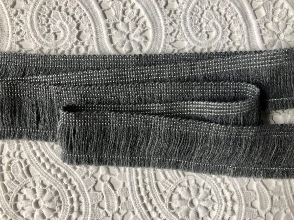 DARK GREY - Brush Fringe Tassels Textile Cut Pillow Trimming, Piping, Cushion Trim, Curtains, Home Decor - 40mm Wide - Any LENGTH