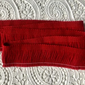 RED - Brush Fringe Tassels Textile Cut Pillow Trimming, Piping, Cushion Trim, Curtains, Home Decor - 40mm Wide - Any LENGTH