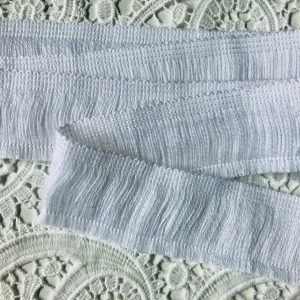 WHITE - Brush Fringe Tassels Textile Cut Pillow Trimming, Piping, Cushion Trim, Curtains, Home Decor - 40mm Wide - ANY LENGTH