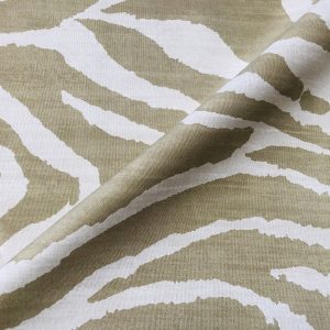 African BEIGE & CREAM Zebra Stripes Print Linen Look Cotton Fabric Furnishing Curtain Upholstery Material - 54"/138cm Wide Canvas