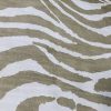 African BEIGE & CREAM Zebra Stripes Print Linen Look Cotton Fabric Furnishing Curtain Upholstery Material - 108"/275cm Extra Wide Canvas