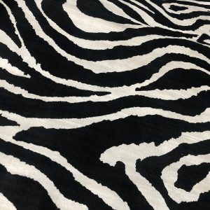 African BLACK & WHITE Zebra Stripes Print Linen Look Cotton Fabric Furnishing Curtain Upholstery Material - 54"/138cm Wide Canvas