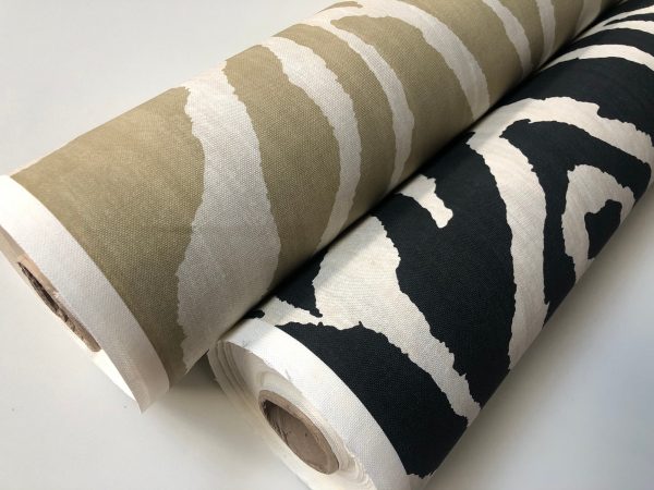 African BLACK & WHITE Zebra Stripes Print Linen Look Cotton Fabric Furnishing Curtain Upholstery Material - 54"/138cm Wide Canvas - Image 9