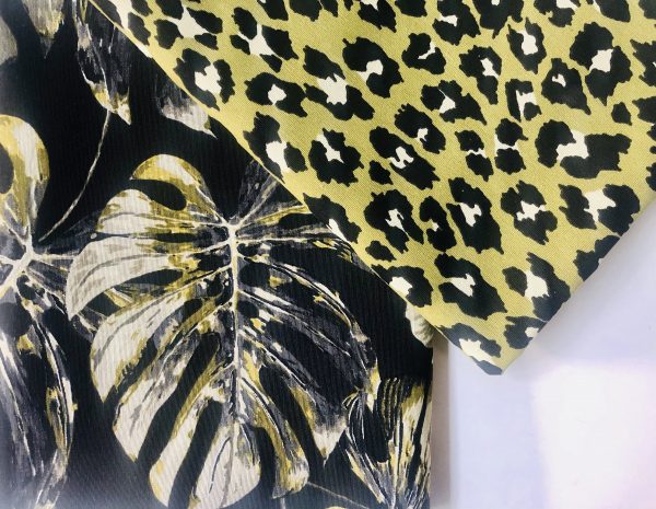 Black & Green Palm Banana Leaf Print Fabric Tropical Leaves Cotton Curtain Material Upholstery - 55"/140cm wide - Image 8