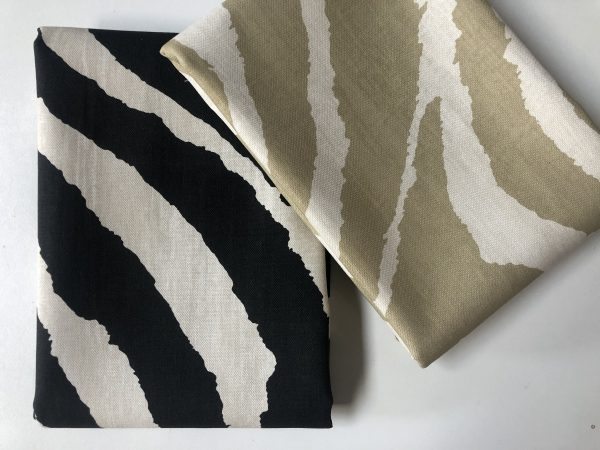 African BLACK & WHITE Zebra Stripes Print Linen Look Cotton Fabric Furnishing Curtain Upholstery Material - 108"/275cm Extra Wide Canvas - Image 7