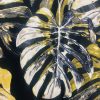 Black & Green Palm Banana Leaf Print Fabric Tropical Leaves Cotton Curtain Material Upholstery - 110"/280cm extra wide - Image 2
