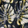Black & Green Palm Banana Leaf Print Fabric Tropical Leaves Cotton Curtain Material Upholstery - 110"/280cm extra wide - Image 3