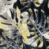 Black & Green Palm Banana Leaf Print Fabric Tropical Leaves Cotton Curtain Material Upholstery - 110"/280cm extra wide - Image 4