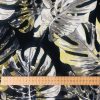Black & Green Palm Banana Leaf Print Fabric Tropical Leaves Cotton Curtain Material Upholstery - 110"/280cm extra wide - Image 5