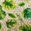 Geometric Palm Leaf Fabric Banana leaves Print Cotton Curtain Rhombus Upholstery Material Beige & Green - 55"/140cm wide Canvas - Image 3