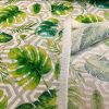 Geometric Palm Leaf Fabric Banana leaves Print Cotton Curtain Rhombus Upholstery Material Beige & Green - 55"/140cm wide Canvas - Image 4