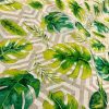 Geometric Palm Leaf Fabric Banana leaves Print Cotton Curtain Rhombus Upholstery Material Beige & Green - 55"/140cm wide Canvas - Image 6