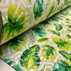 Geometric Palm Leaf Fabric Banana leaves Print Cotton Curtain Rhombus Upholstery Material Beige & Green - 55"/140cm wide Canvas - Image 7