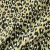 Green & Black Leopard Animal Fur Print Fabric Cotton Curtain Upholstery Material - 55"/140cm wide