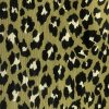 Green & Black Leopard Animal Fur Print Fabric Cotton Curtain Upholstery Material - 55"/140cm wide - Image 2