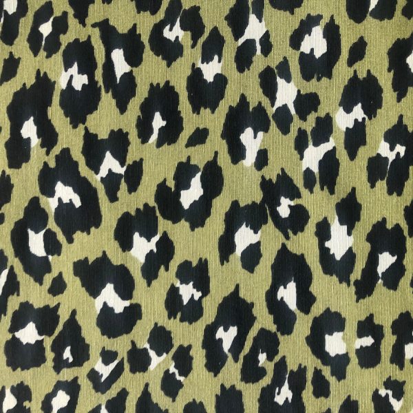 Green & Black Leopard Animal Fur Print Fabric Cotton Curtain Upholstery Material - 55"/140cm wide - Image 6