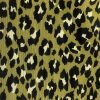 Green & Black Leopard Animal Fur Print Fabric Cotton Curtain Upholstery Material - 110"/280cm extra wide - Image 3