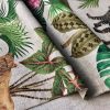 Safari Zoo African Animal Digital Print Fabric Tropical Jungle Palm Flower Leaf Material Linen Look  - 108"/275cm extra wide Canvas - Image 7