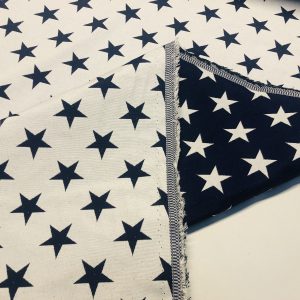 Christmas Stars Jacquard Double Face Gobelin Fabric Material for Curtains Home Decor Upholstery - 55"/140cm Wide - WHITE & NAVY BLUE