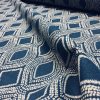 Art Deco Damask Rhombus Diamond Fabric Linen Look Material - Furnishing, Curtains, Upholstery - 280cm Wide - Navy Blue & Cream - Image 5
