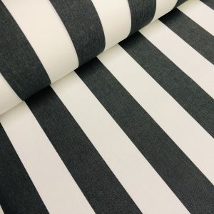 Black & White Striped DRALON Outdoor Fabric Acrylic Waterproof Upholstery Material For Cushion Gazebo Beach - 63"/160cm Wide
