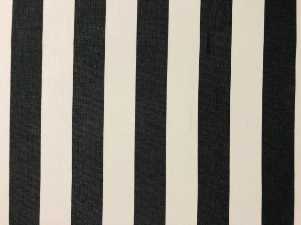Black & White Striped DRALON Outdoor Fabric Acrylic Waterproof Upholstery Material For Cushion Gazebo Beach - 63"/160cm Wide - Image 3
