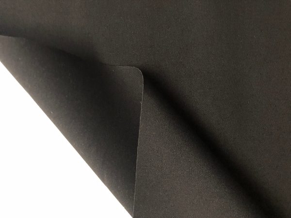 Black Plain DRALON Outdoor Fabric Solid Acrylic Teflon Waterproof Upholstery Material For Cushion Gazebo Beach - 125"/320cm Wide