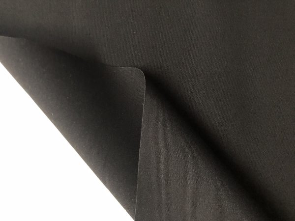 Black Plain DRALON Outdoor Fabric Solid Acrylic Teflon Waterproof Upholstery Material For Cushion Gazebo Beach - 63"/160cm Wide