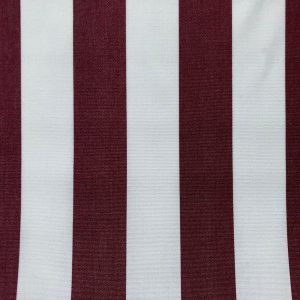 Burgundy & White Striped DRALON Outdoor Fabric Acrylic Teflon Waterproof Upholstery Material For Cushion Gazebo Beach - 125"/320cm Wide